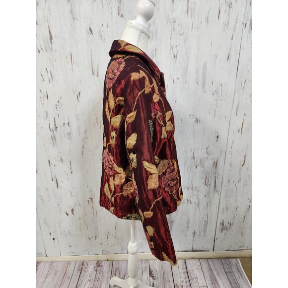 Vtg Coldwater Creek Floral Jacket Womens Small Brocade Tapestry Blazer Roses - Picture 6 of 16
